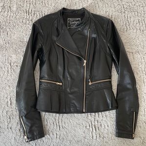 New Look leather jacket bike zipper XS, S short
